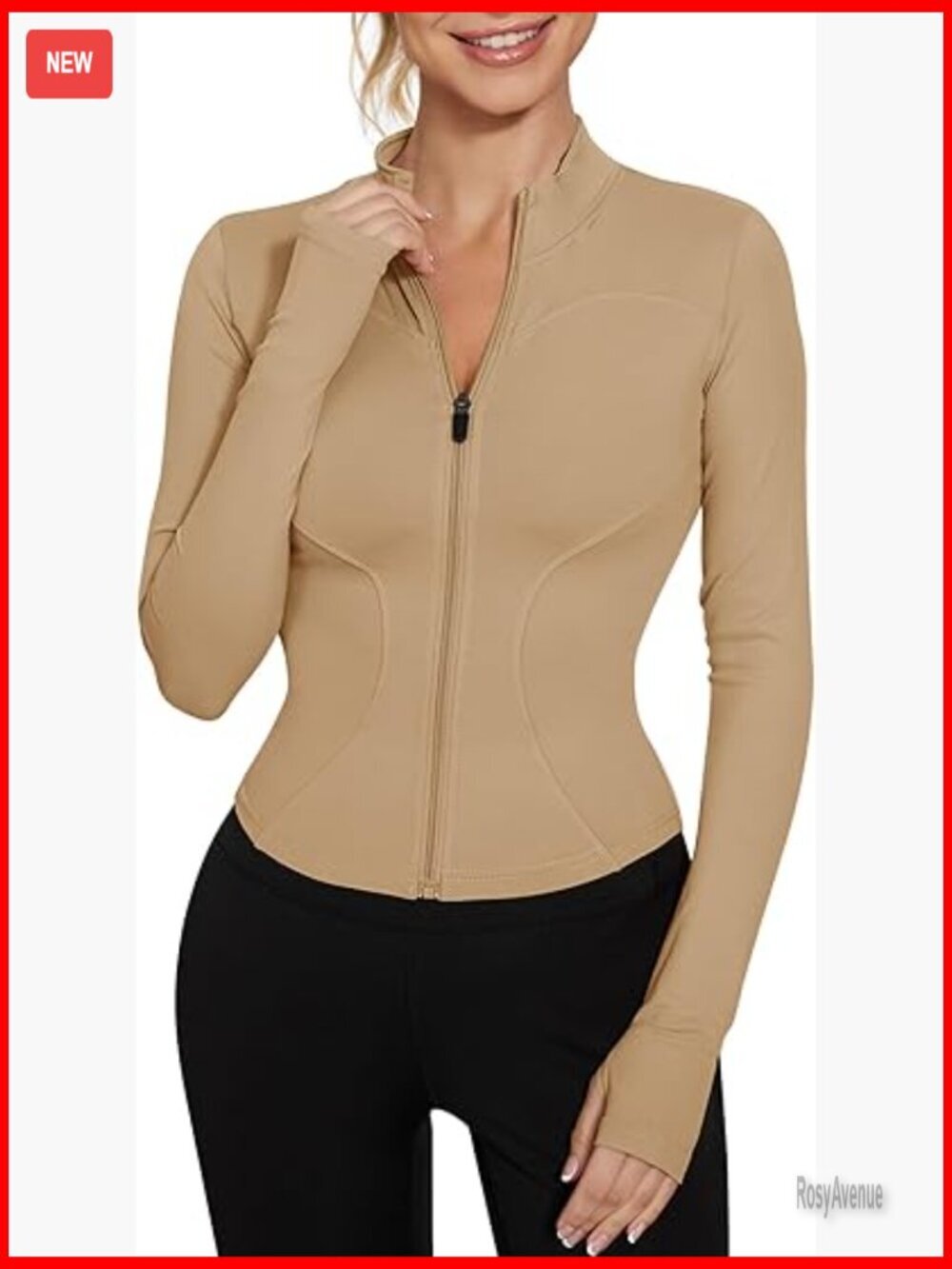 Cropped Workout Jacket Lightweight Zip Up Yoga Full Zip Long Sleeve Fitted Slim
